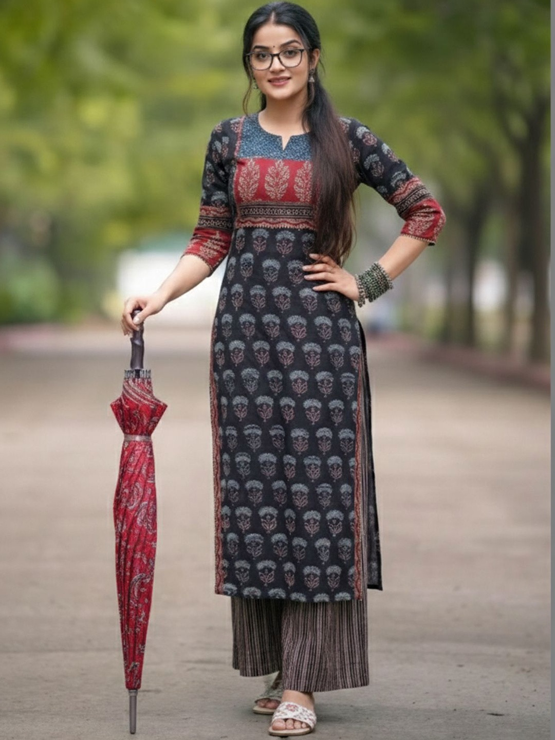 SZN Women Ethnic Motifs Printed Regular Kurta with Palazzos