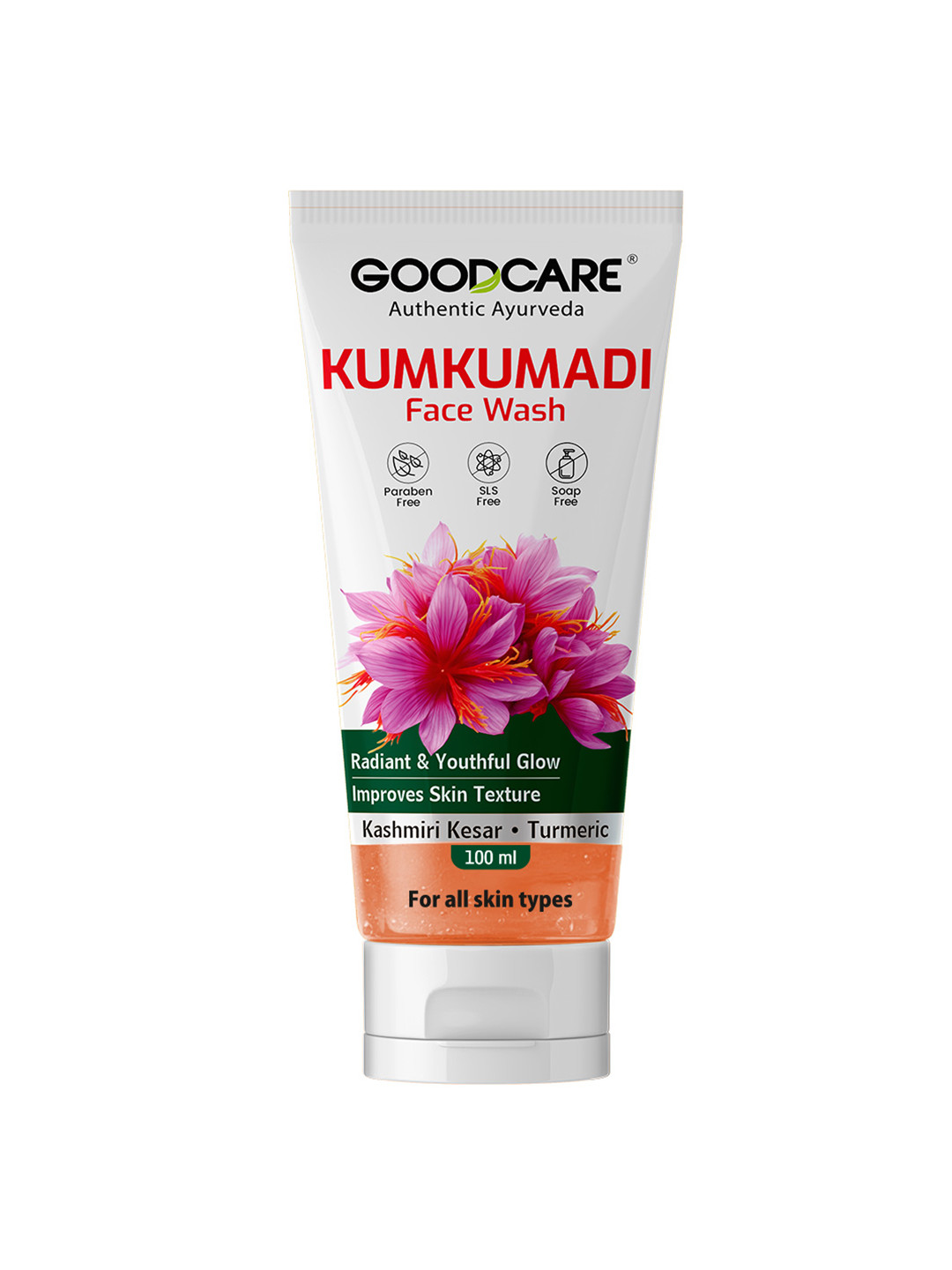 GOODCARE Kumkumadi Face Wash Removes Tan Dark Spots & Brightens Skin - 100 ml