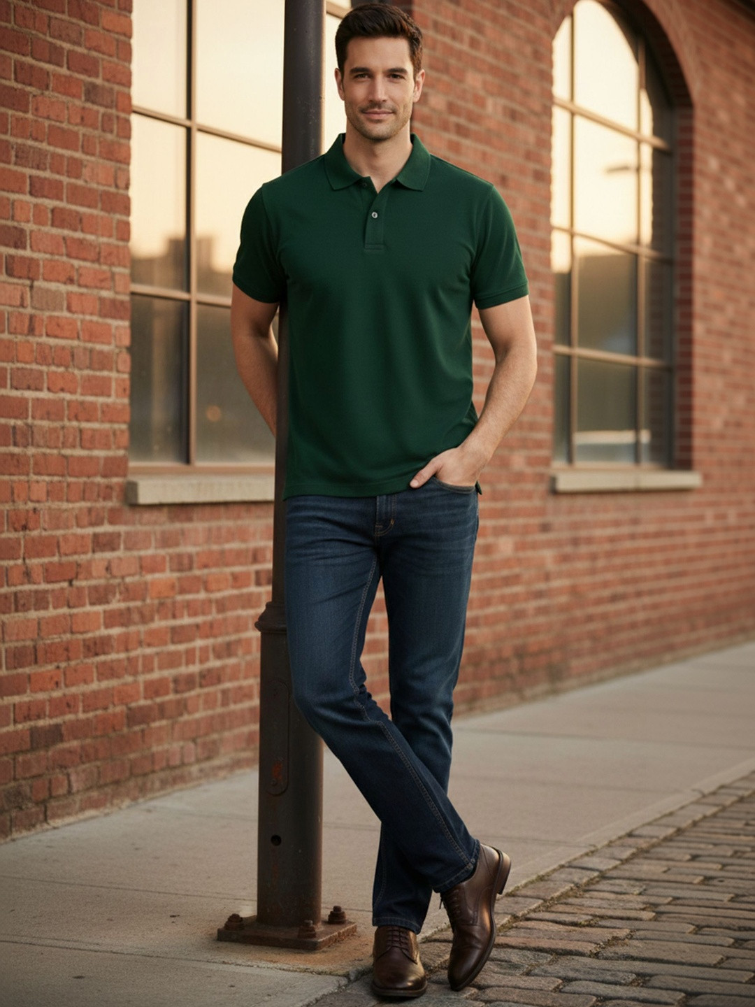 Davno Men Polo Collar T-shirt