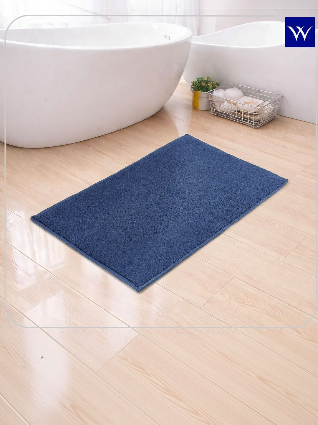 Welspun Blue Anti Skid Bath Mats