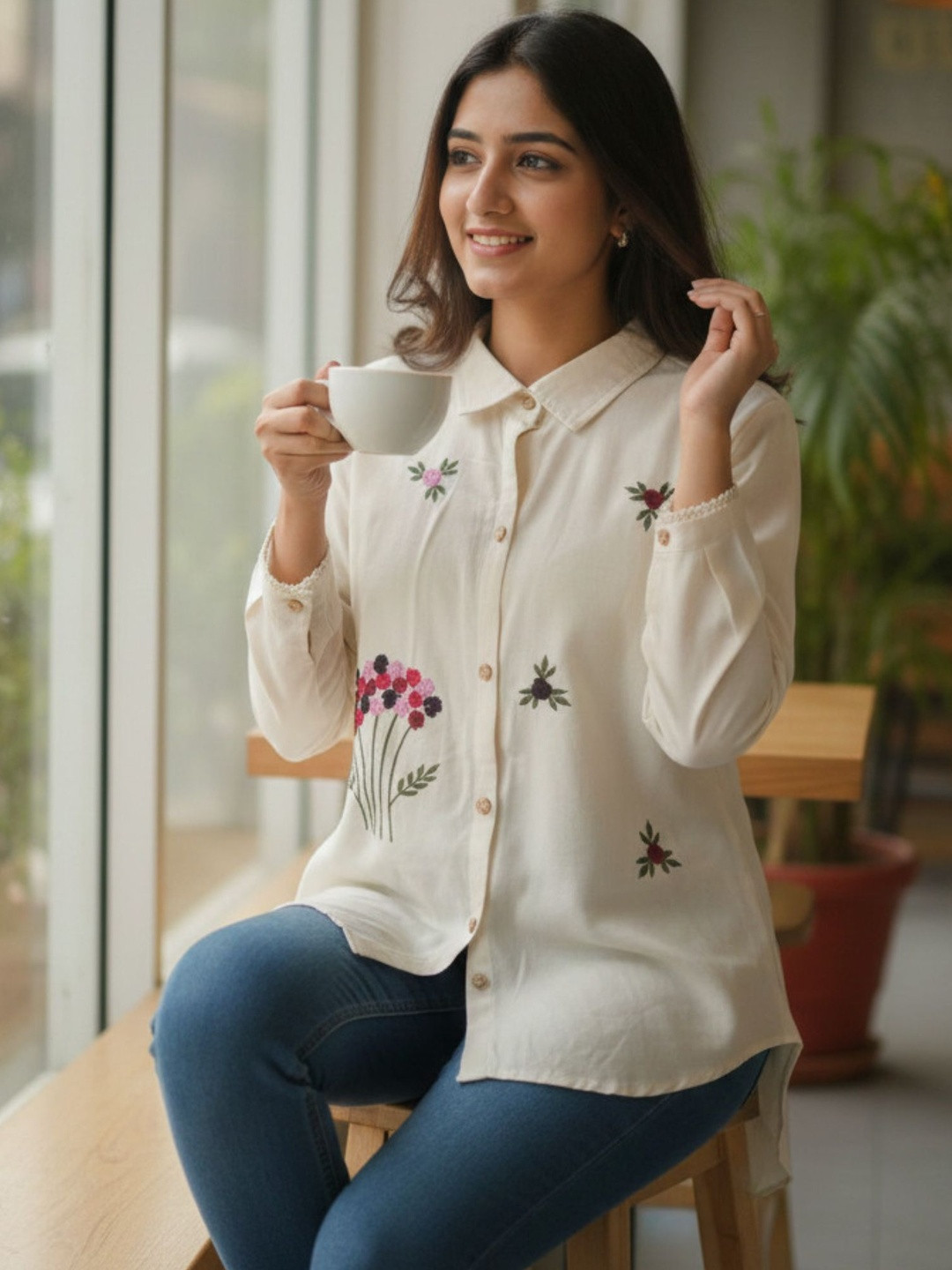 Hitarth Fashion Women Floral Printed Casual Shirt