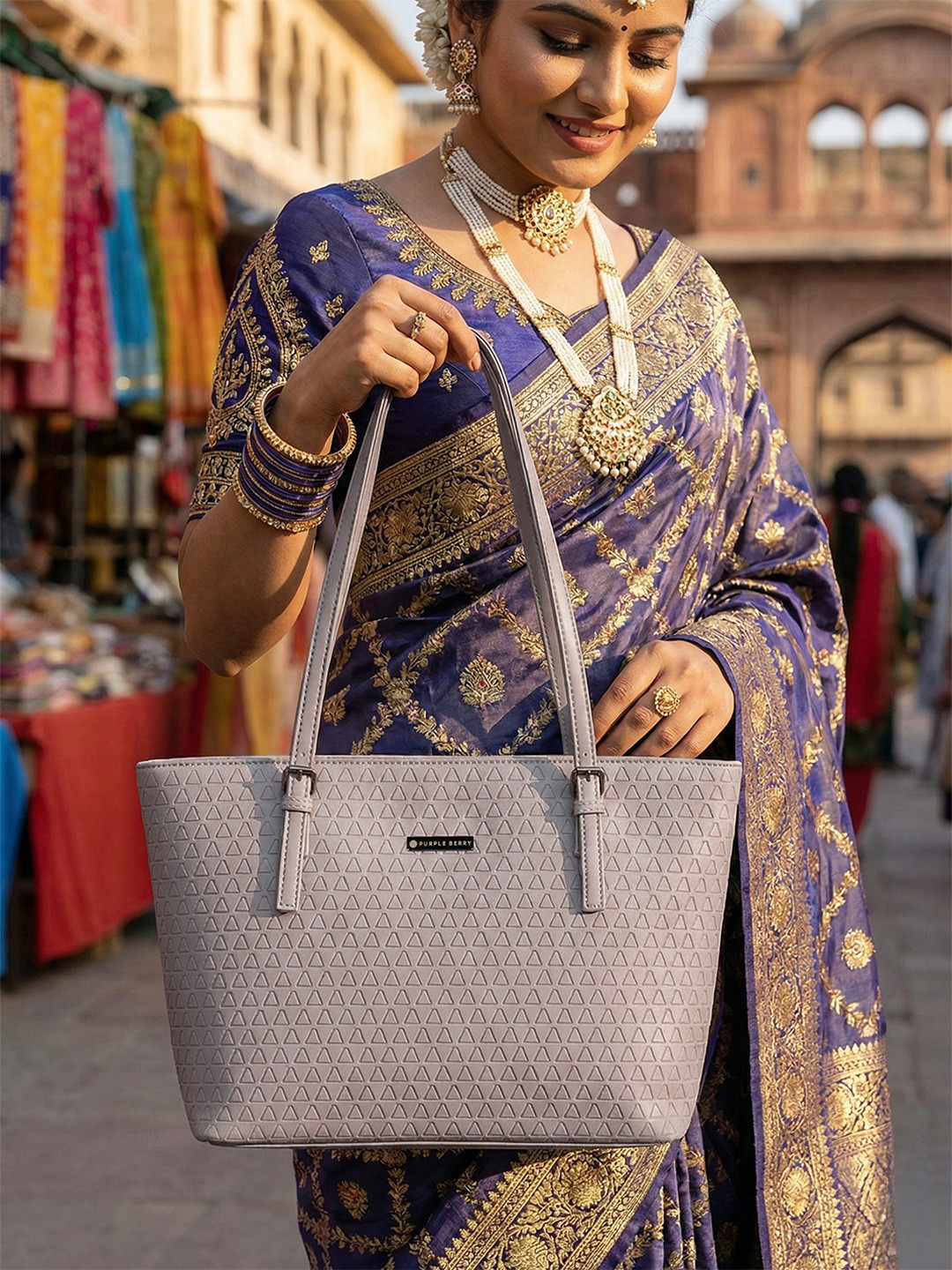 Purpleberry Iris Office Tote Bag for Women