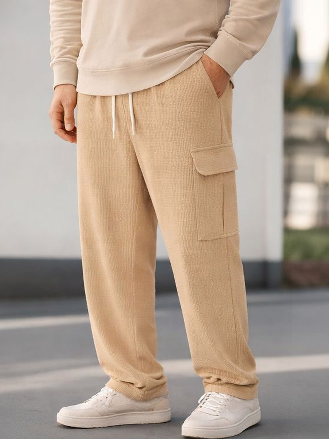 Style Go Men Regular Fit Textured Cargos