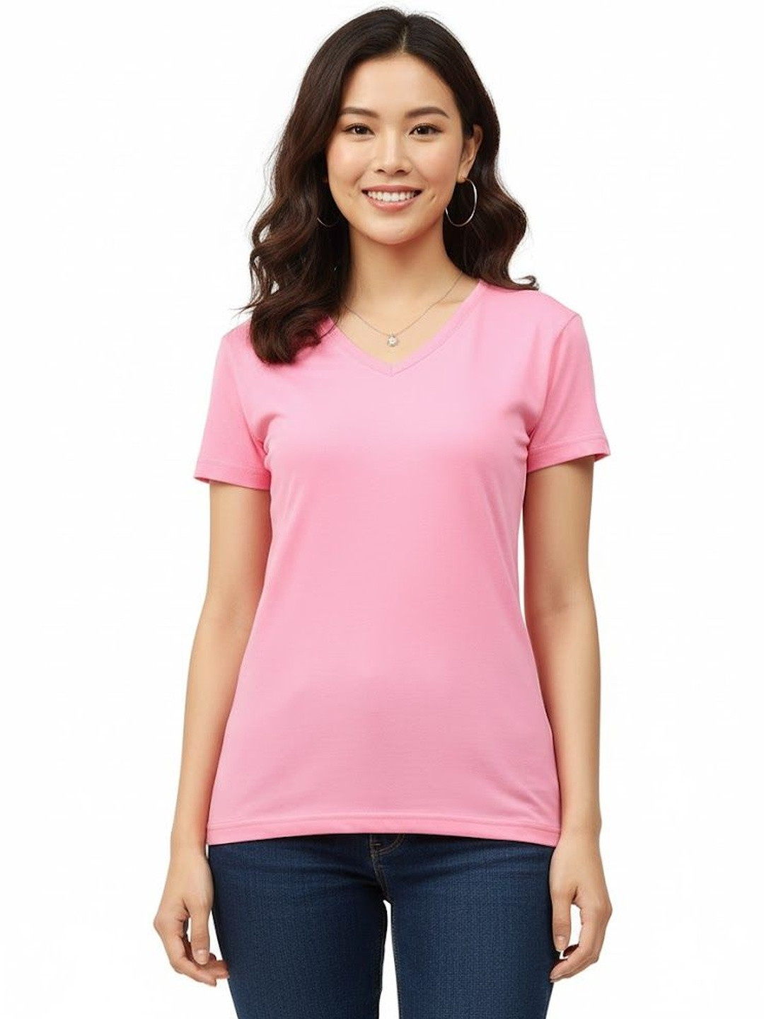 Realglimpse Women V-Neck T-shirt