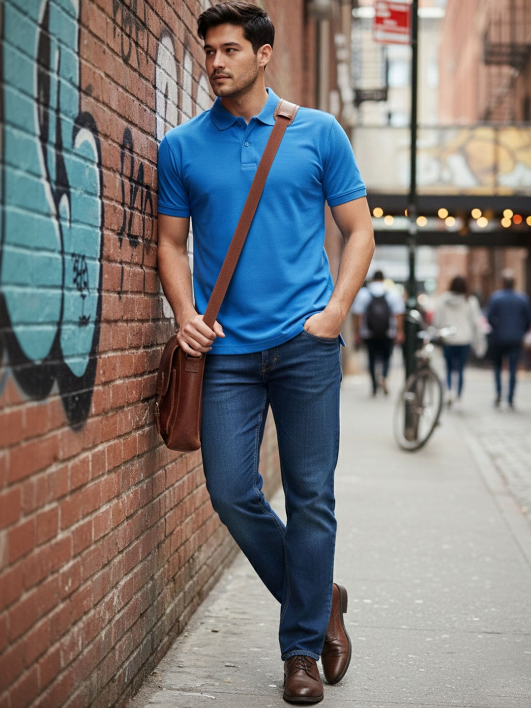 Davno Men Polo Collar T-shirt