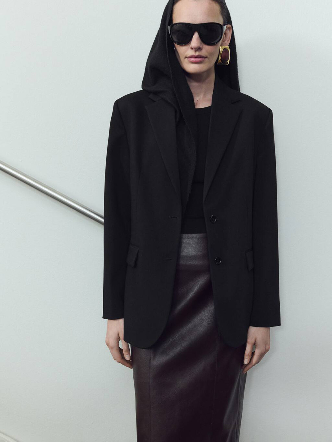 MANGO Notched Lapel Single-Breasted Blazer