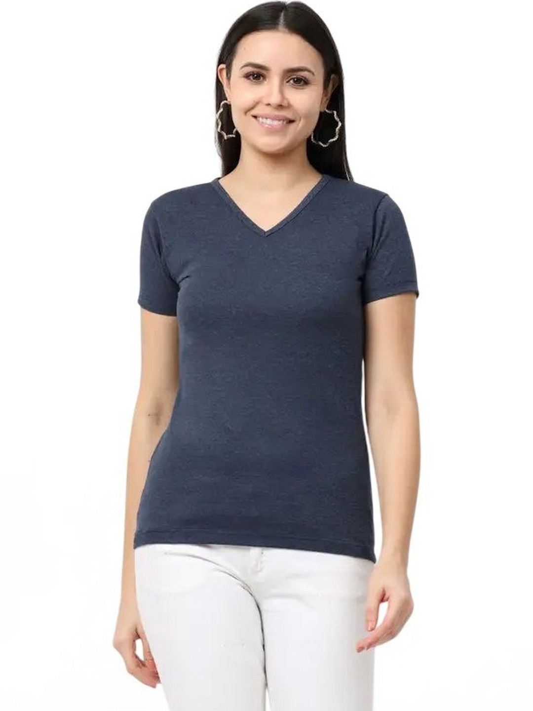 Realglimpse Women V-Neck T-shirt