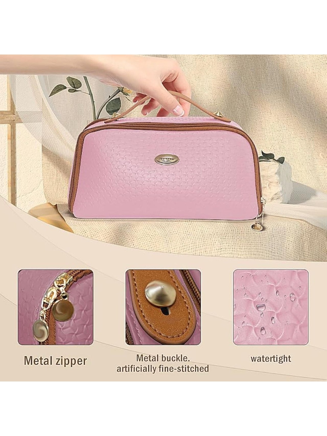 Virtuous Zippered Wave Purce Makeup Pouch