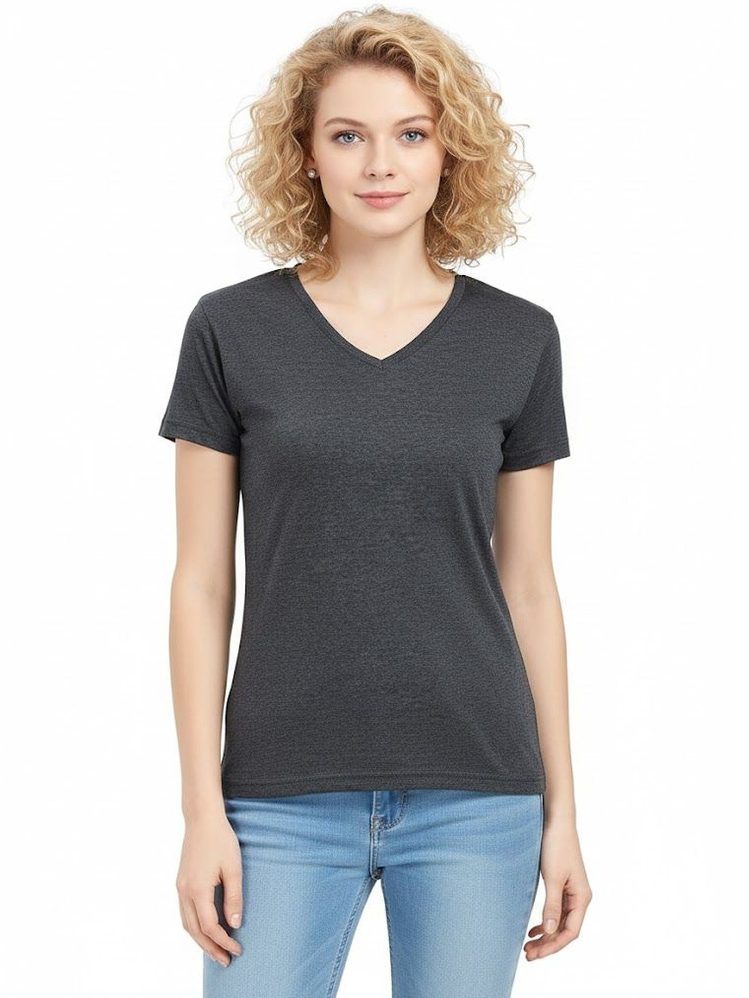 Realglimpse Women V-Neck T-shirt