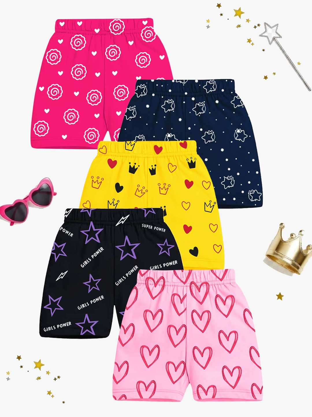 YK Girls Humour and Comic Printed Shorts