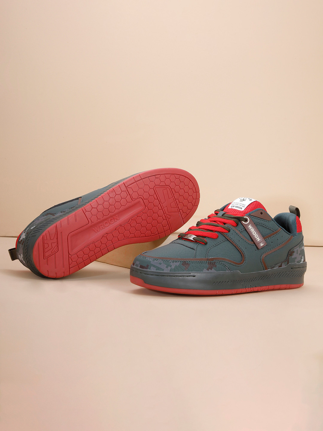 WROGN Men Printed Comfort Insole Lace-Up Sneakers
