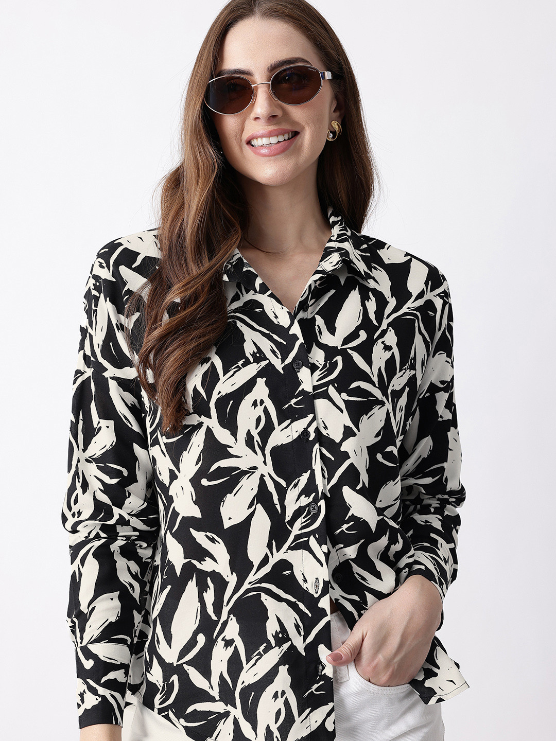 Mast & Harbour Tropical Printed Casual Shirt
