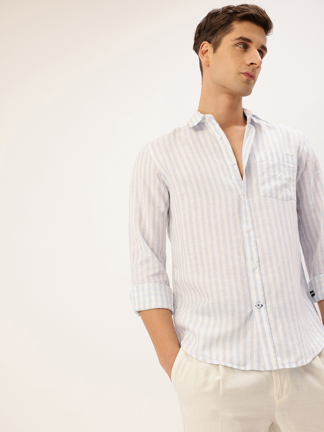 Nautica Slim Fit Striped Casual Shirt