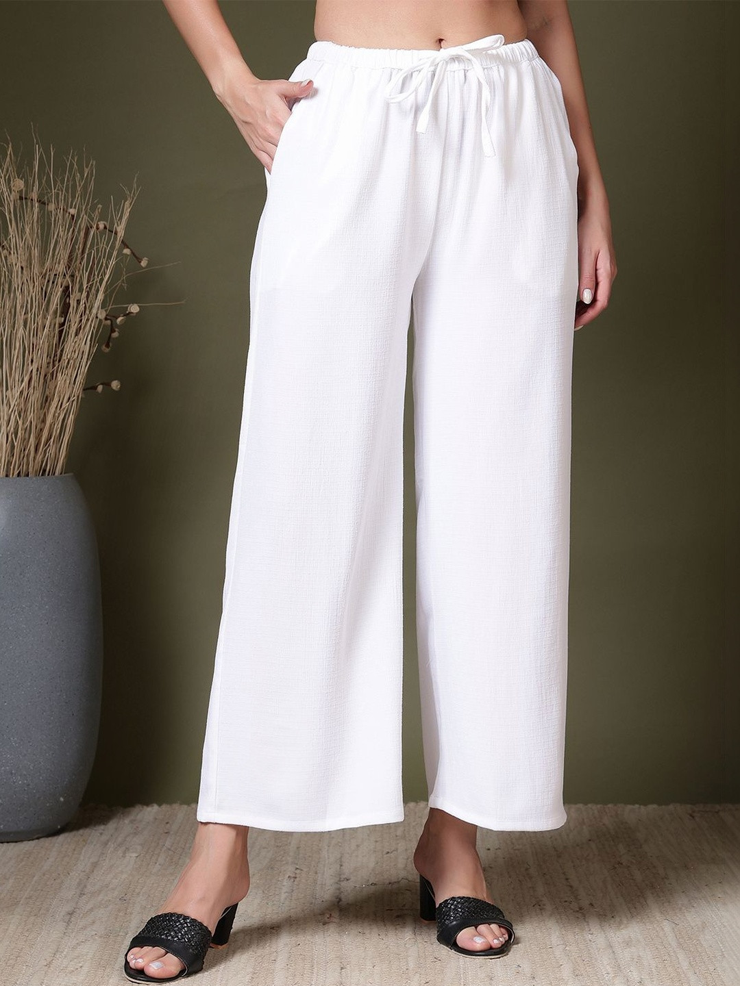 FITHUB Women High-Rise Culottes Trousers