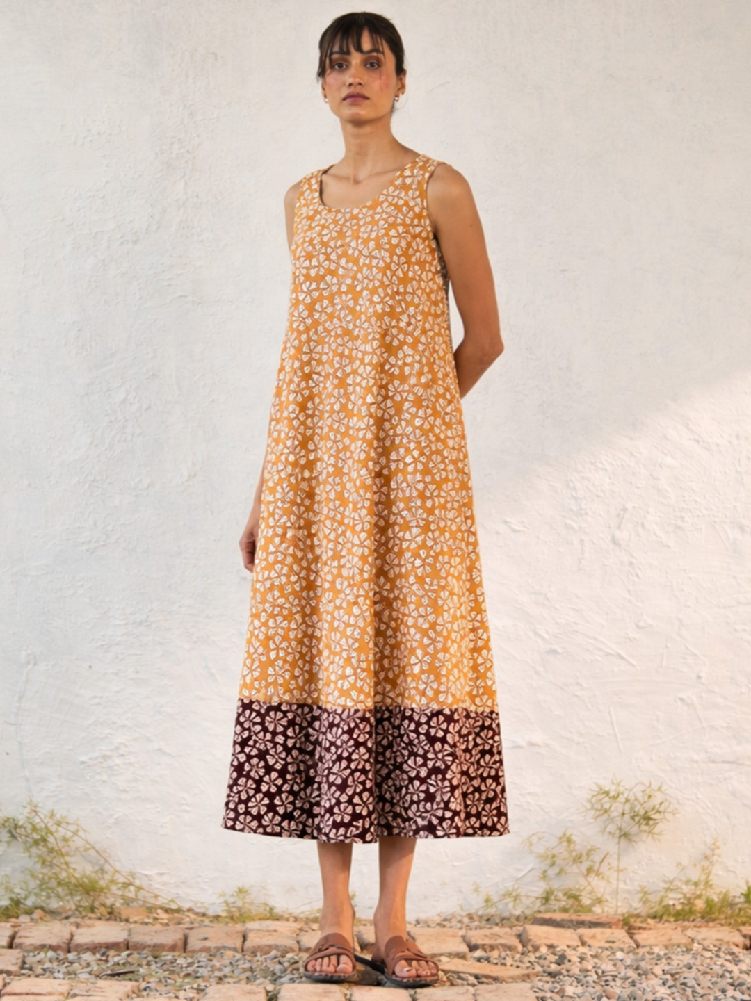 Canoopi Floral Print A-Line Midi Dress