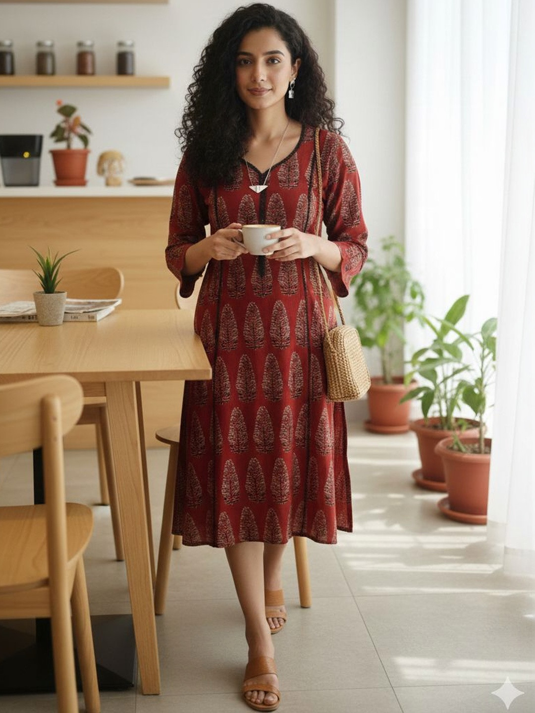 Rajnandini Floral Print A-Line Dress
