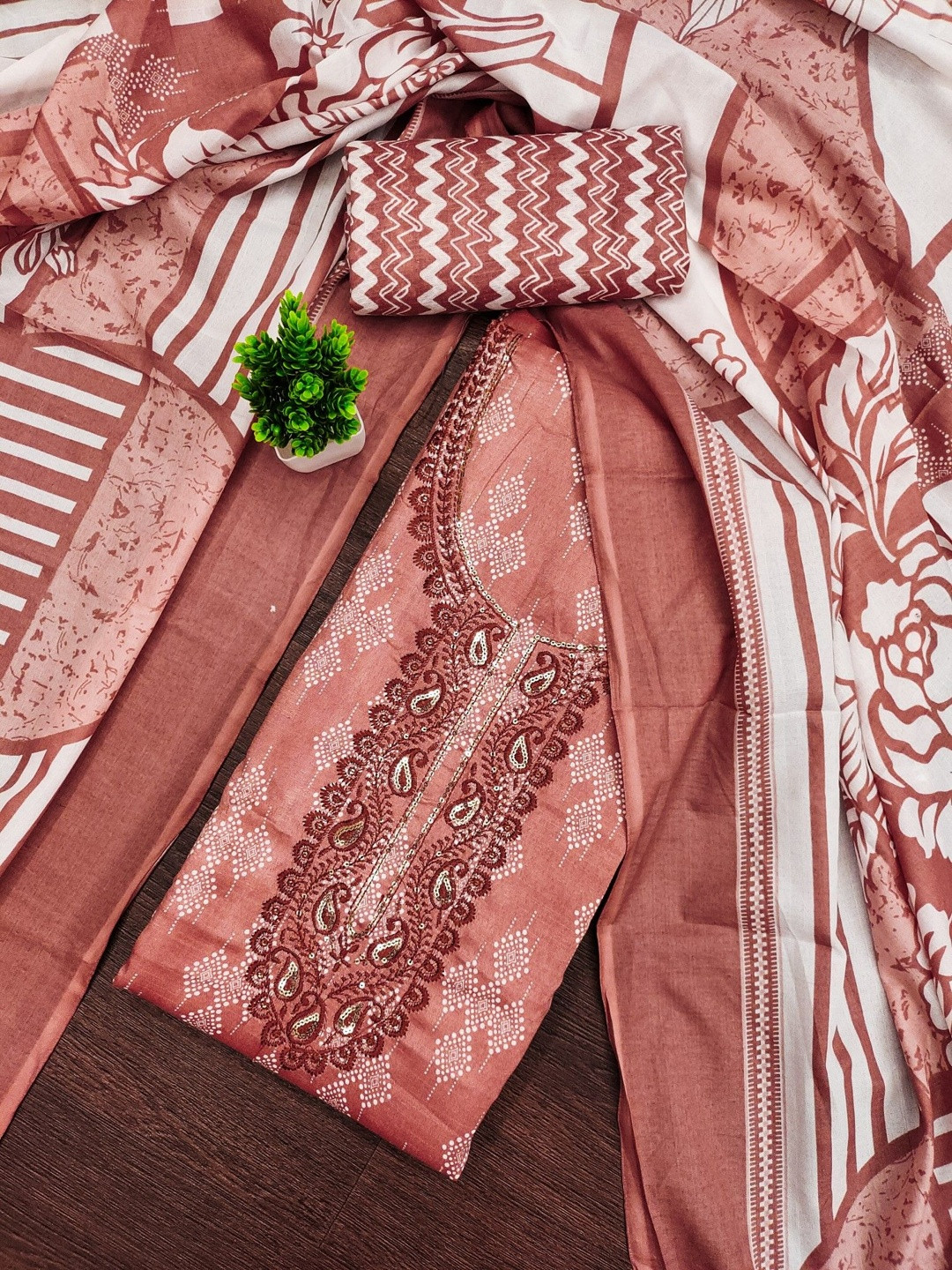 Dhaaga Ghar Embroidered Unstitched Dress Material