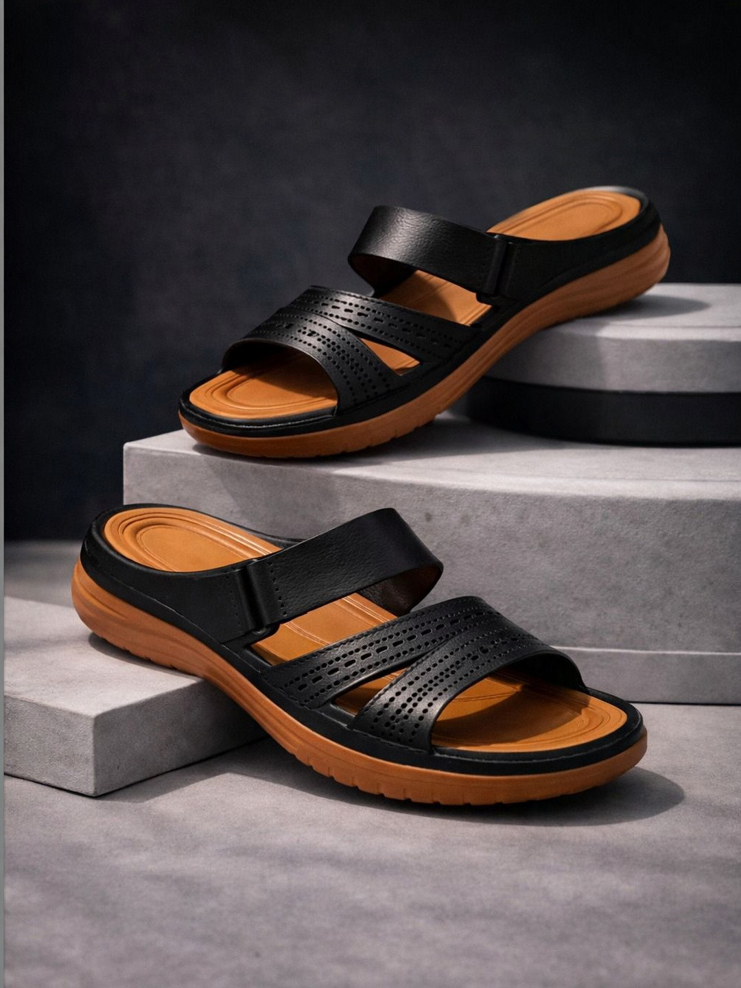 FABBMATE Women T-Strap Flats with Buckles