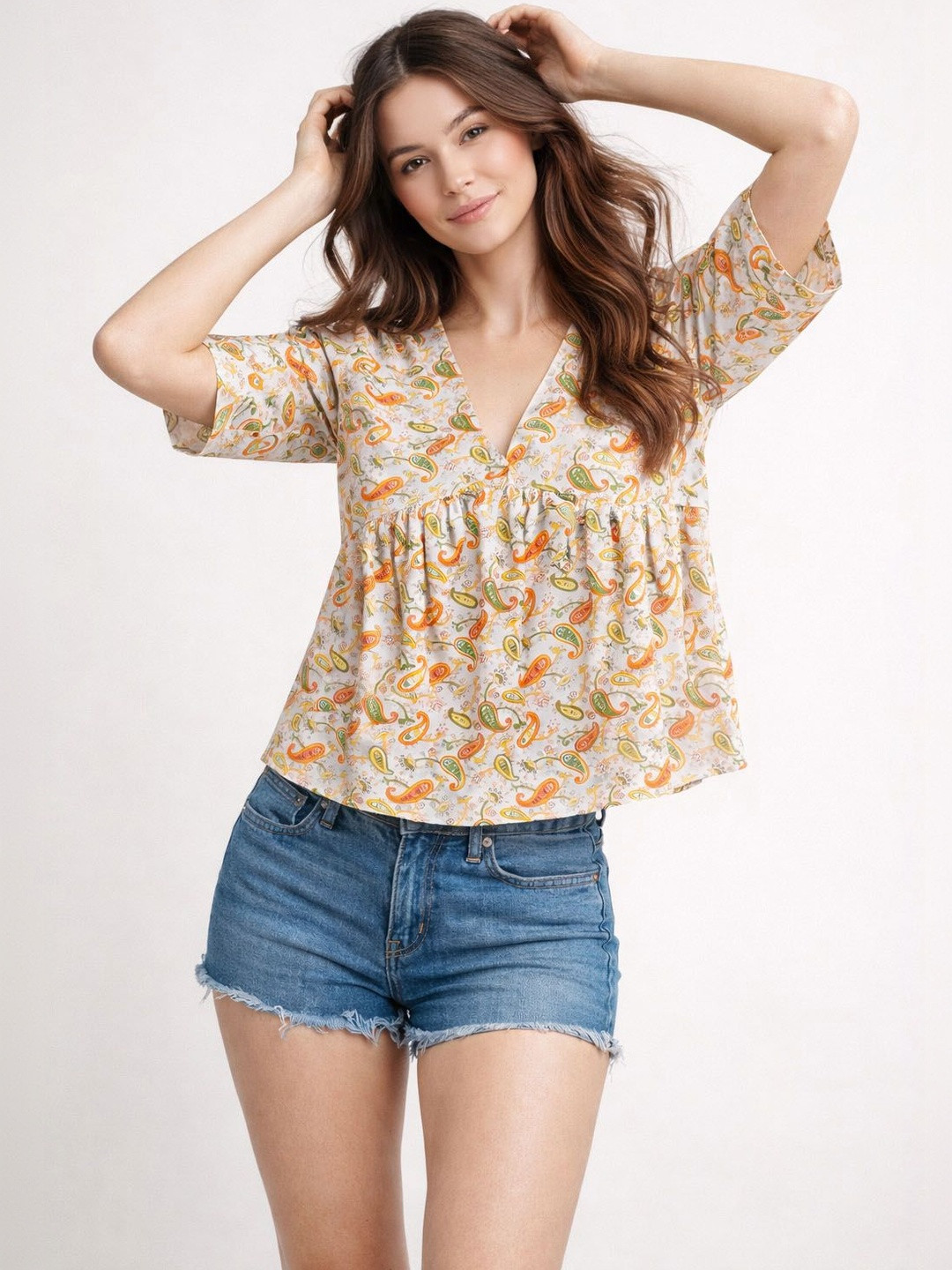 Lagashi Print Bohemian Cotton Top