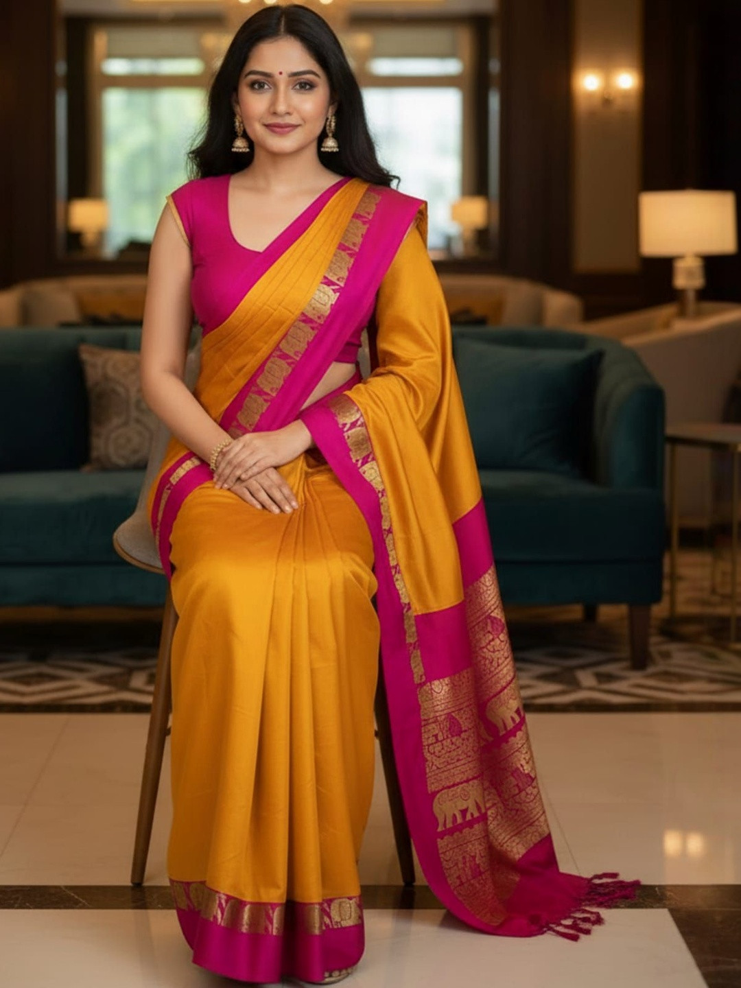 Moda Rapido Ethnic Motifs Zari Art Silk Kanjeevaram Saree