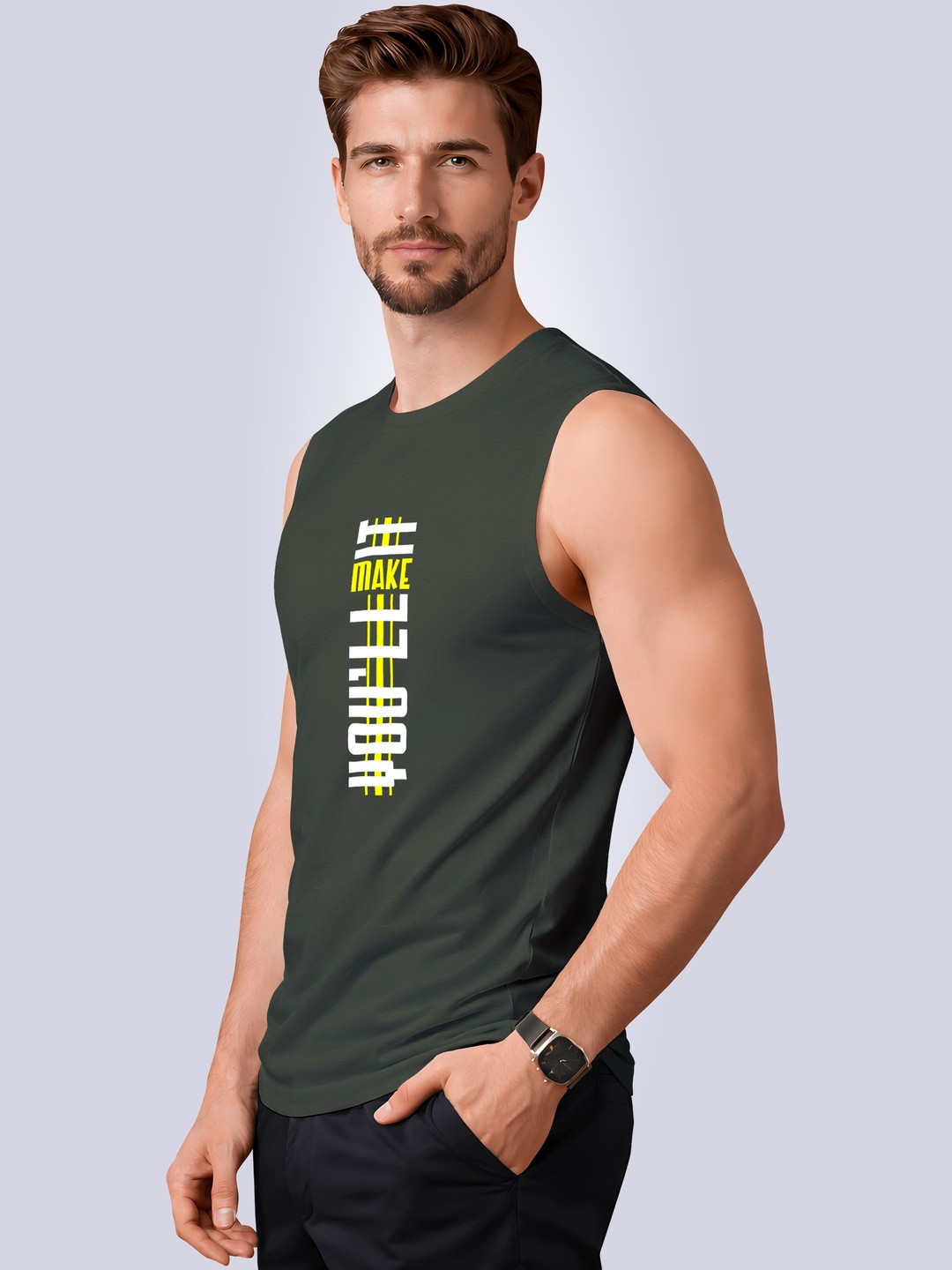 I&D Men Typography 2 Printed T-shirt