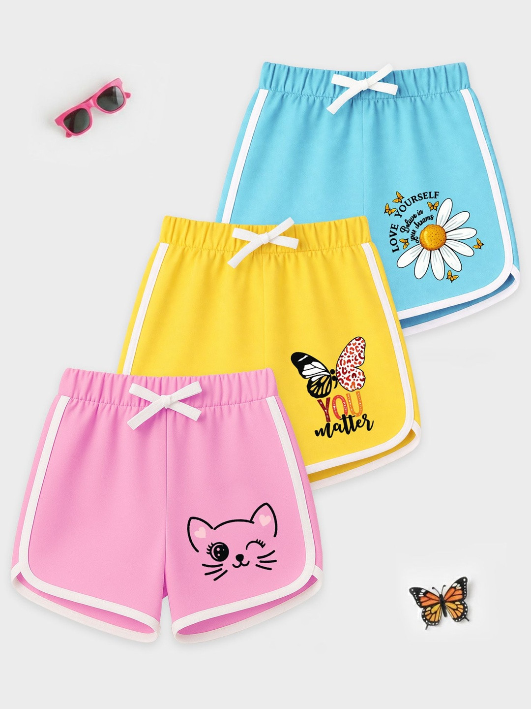 YK Girls Humour and Comic Printed Shorts