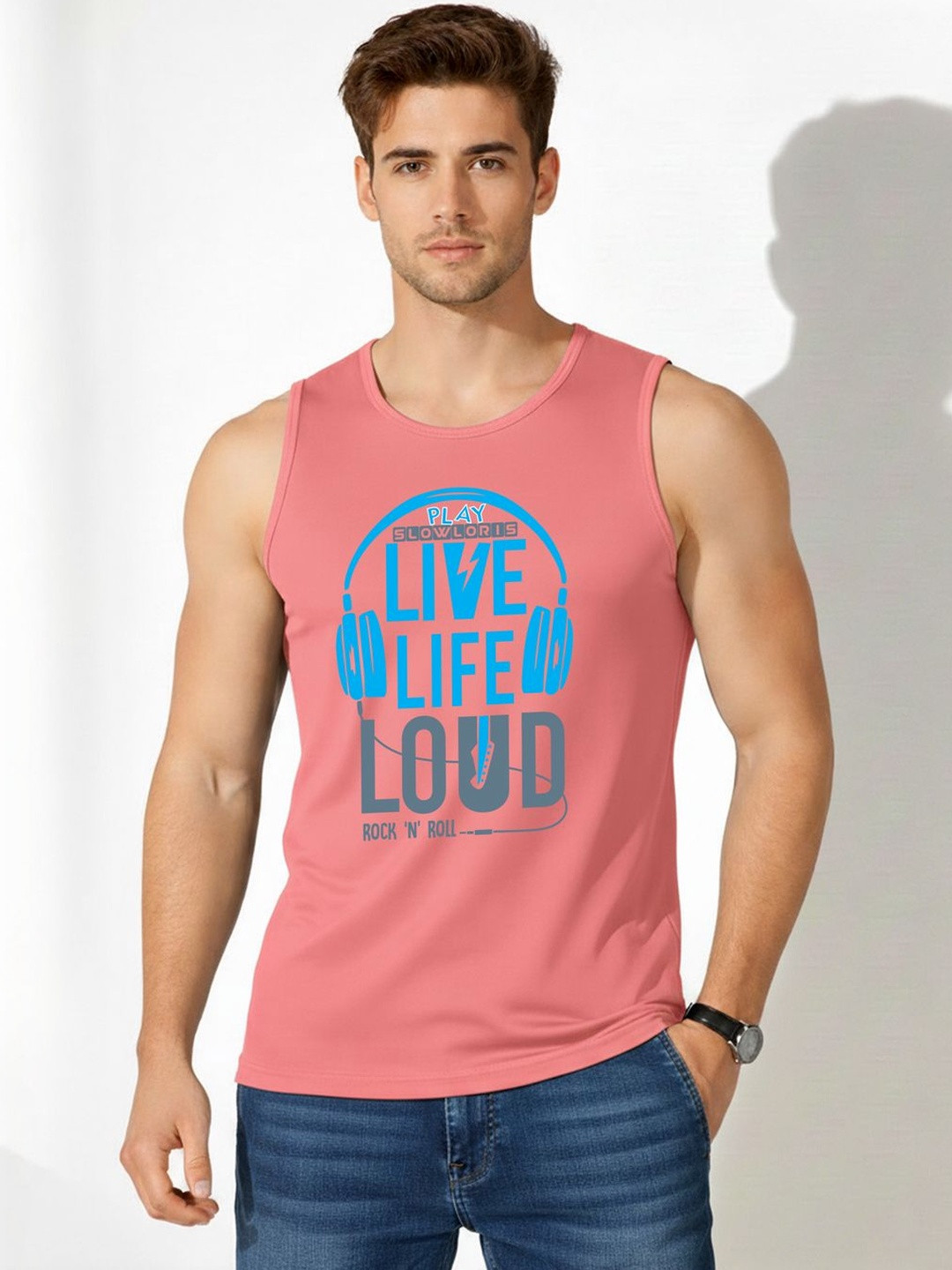 TEEFOX Printed Assorted Cotton Gym Vest