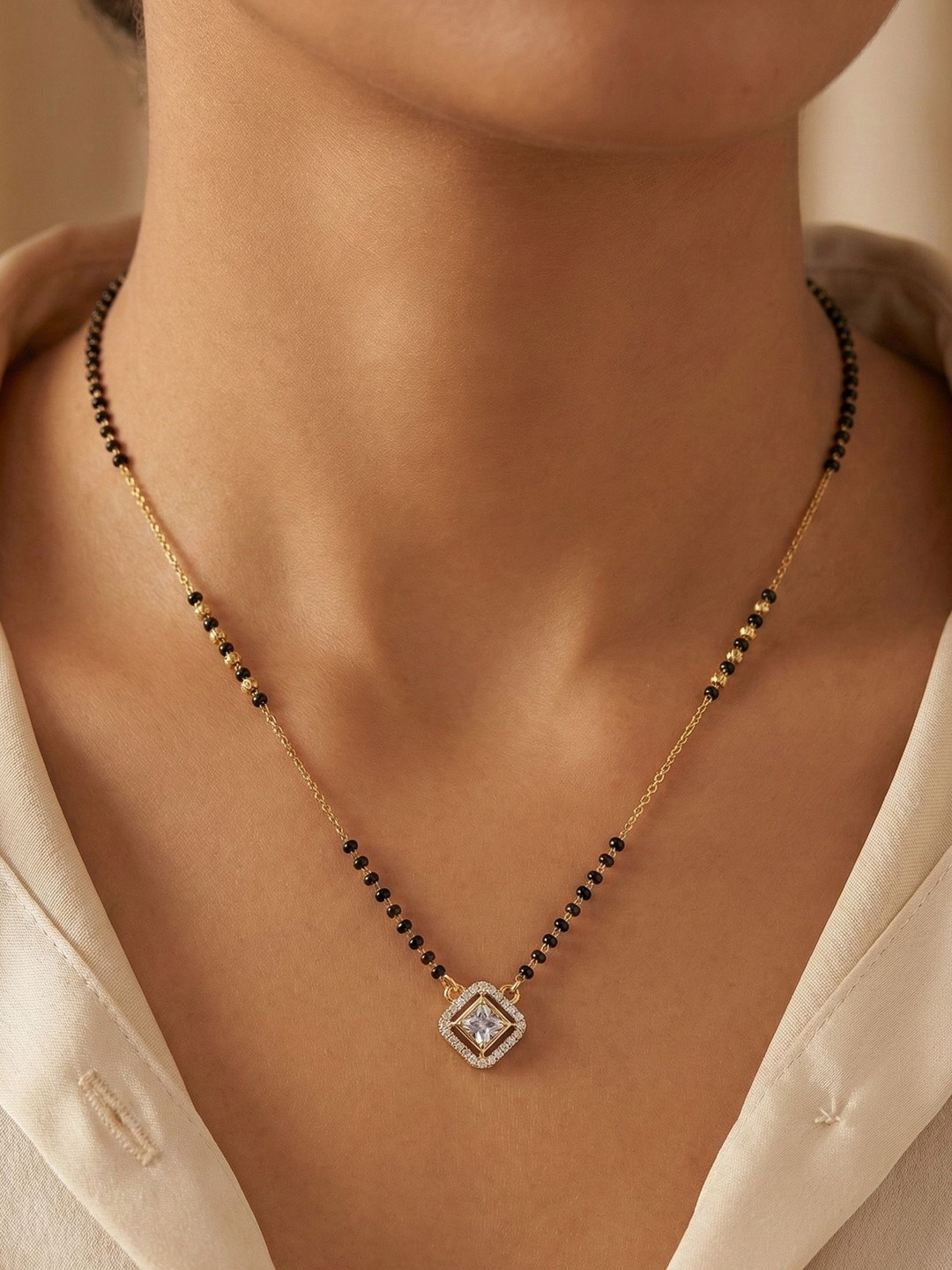 BELWICK Gold-Plated Zircon Mangalsutra