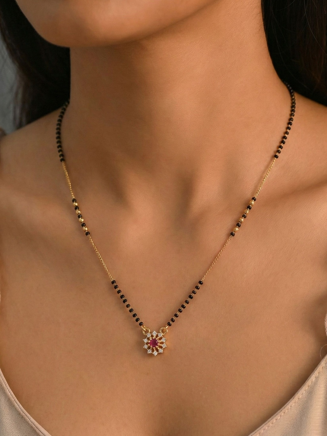 BELWICK Gold-Plated Zircon Mangalsutra