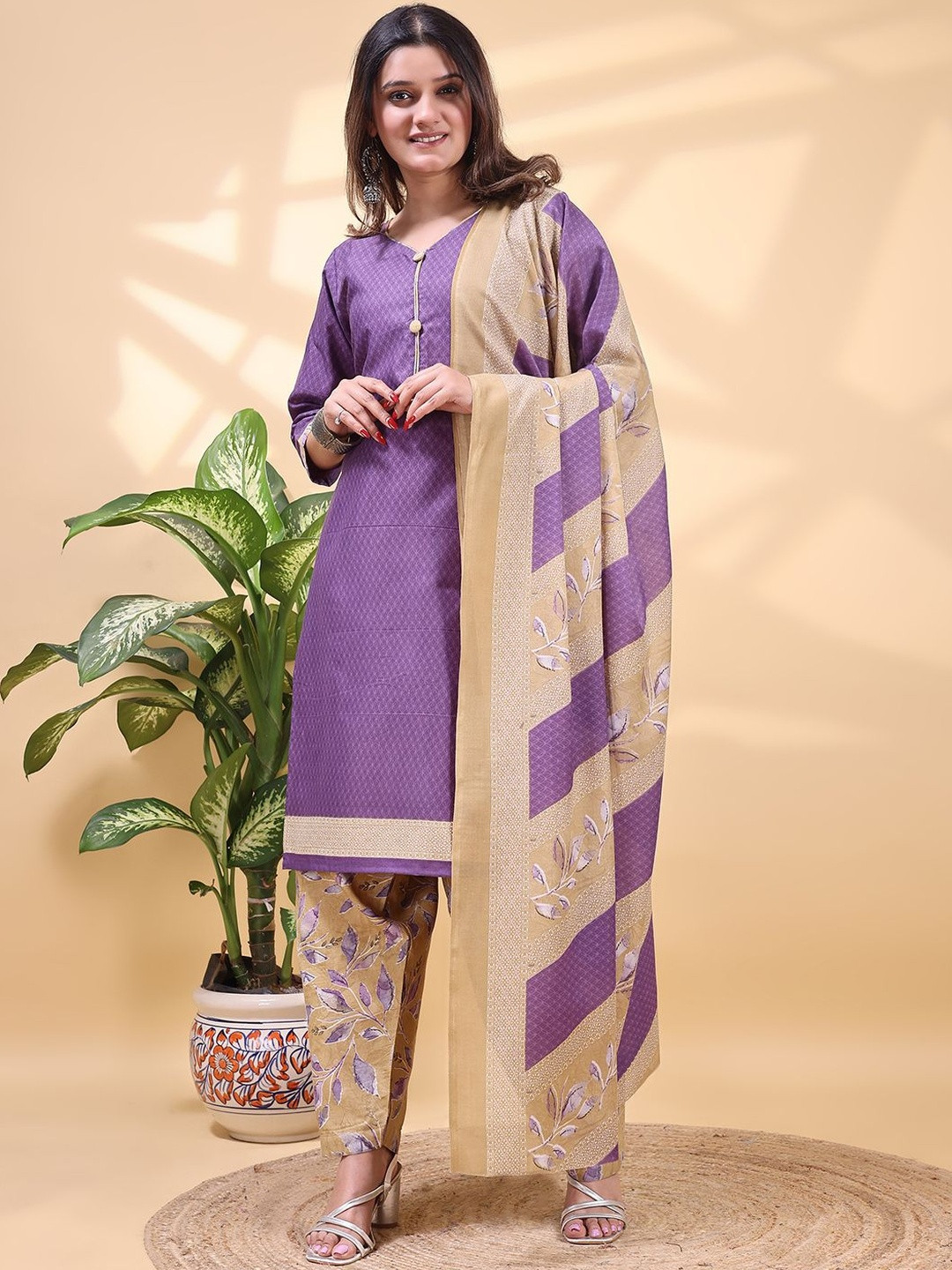 SEWDHAGA Women Printed Regular Kurta with Salwar & With Dupatta