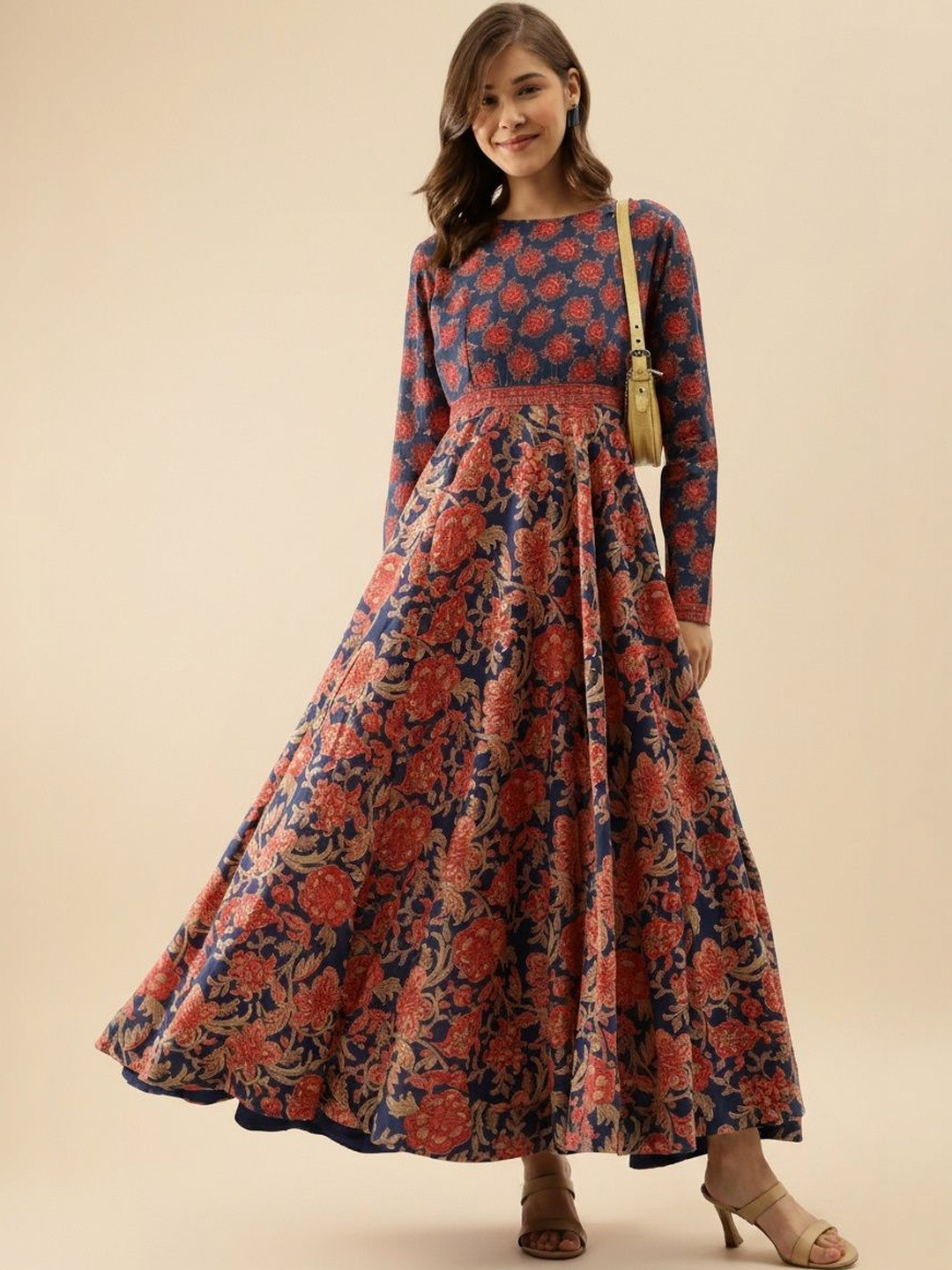 Anouk Rustic Women Floral Printed Anarkali Kurta