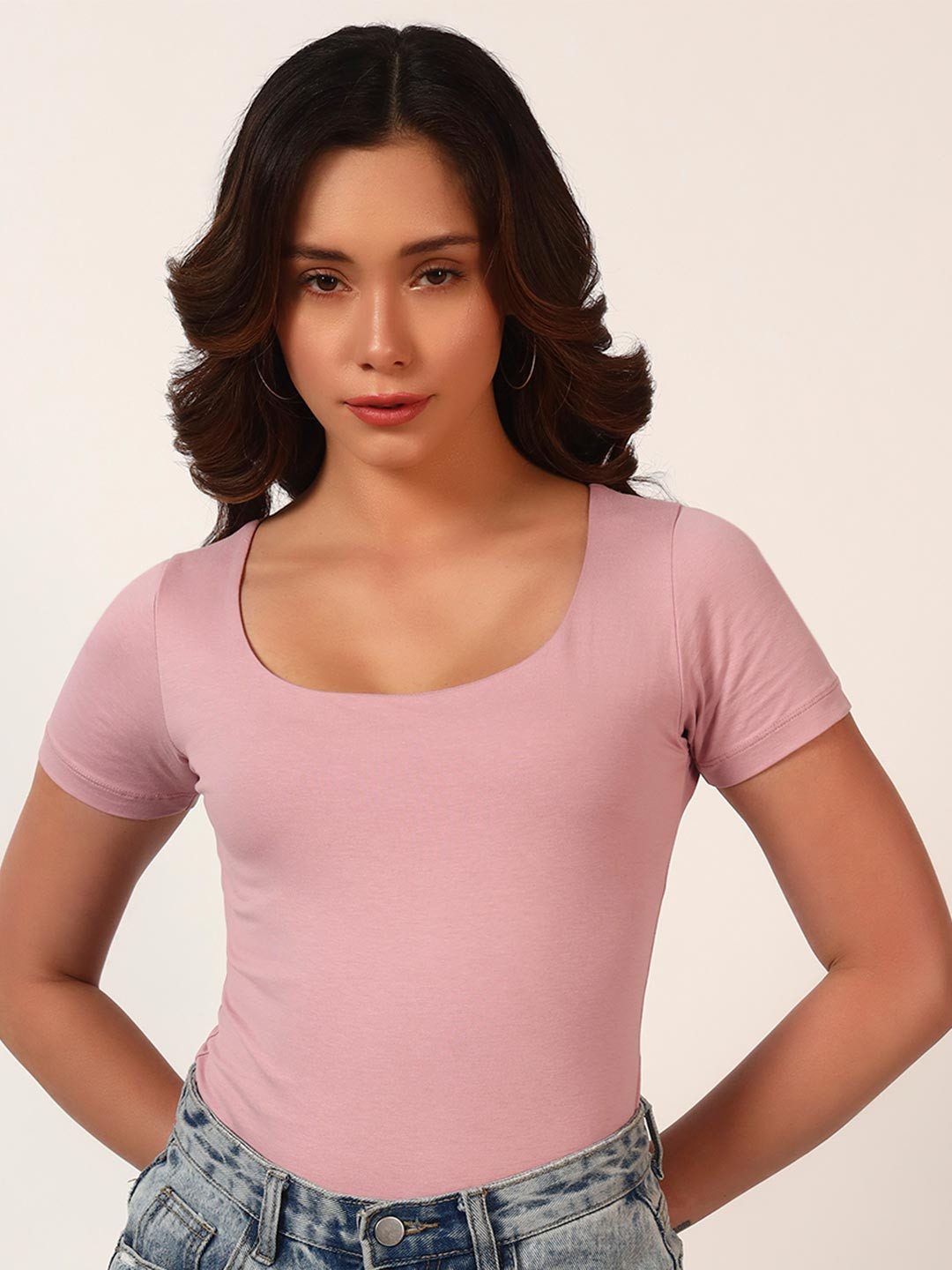 ONEWAY Cotton Slim Fit Round Neck Bodysuit
