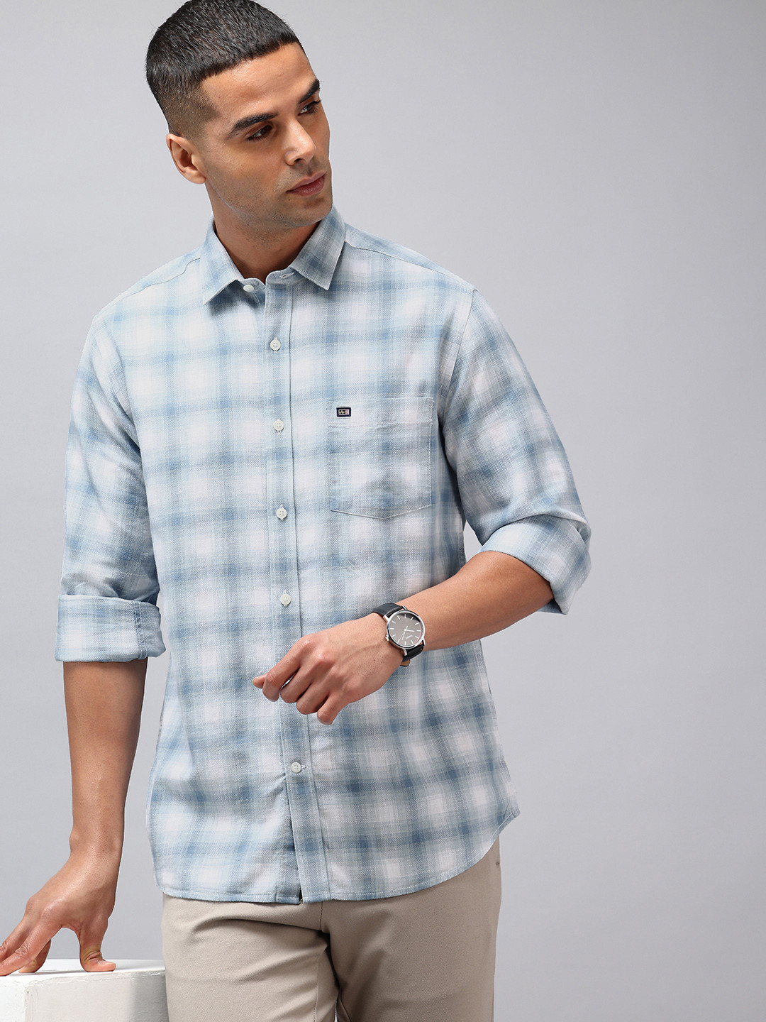 Arrow Sport Manhattan Slim Fit Checked Pure Cotton Casual Shirt