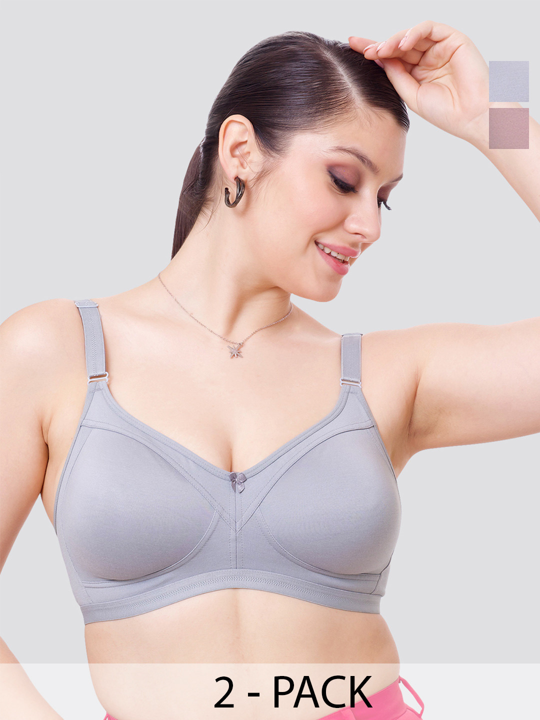 MAASHIE Pack of 2 Full Coverage Seamless Everyday Bra