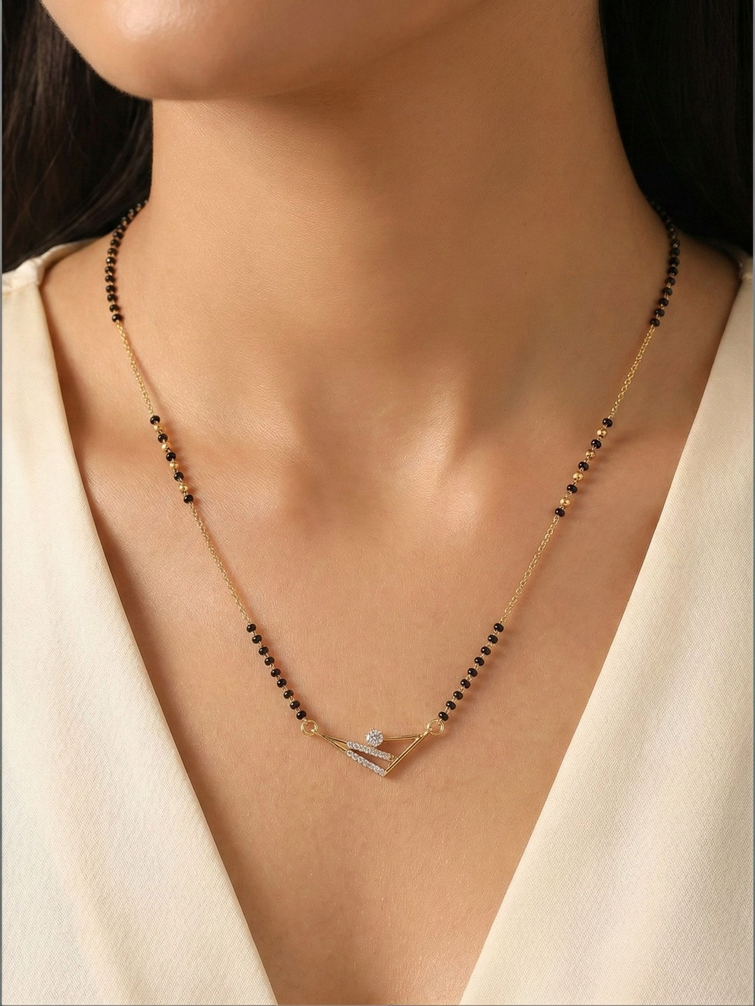 BELWICK Gold-Plated Zircon Mangalsutra