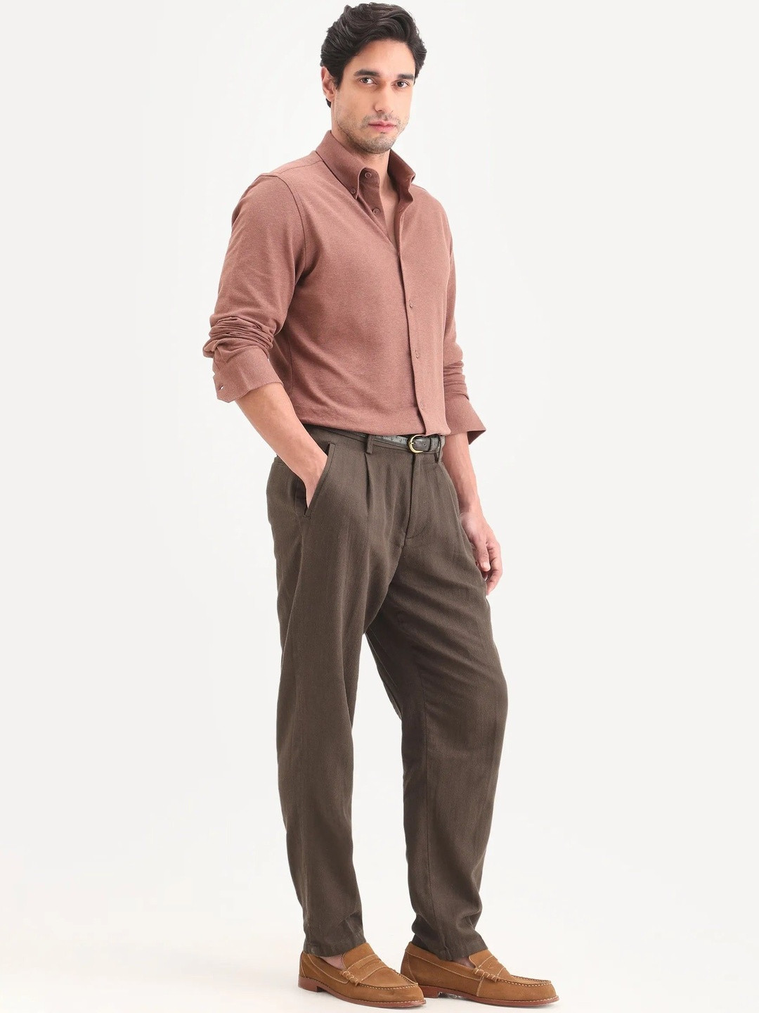 RARE RABBIT Nada Dark Relaxed Fit Trousers
