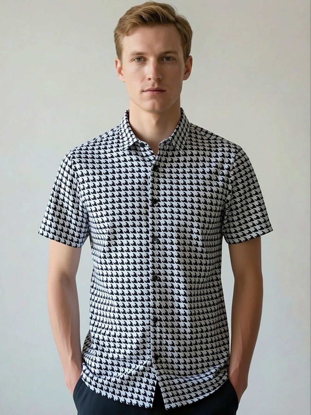 Men's Geometric Printed Casual Shirt