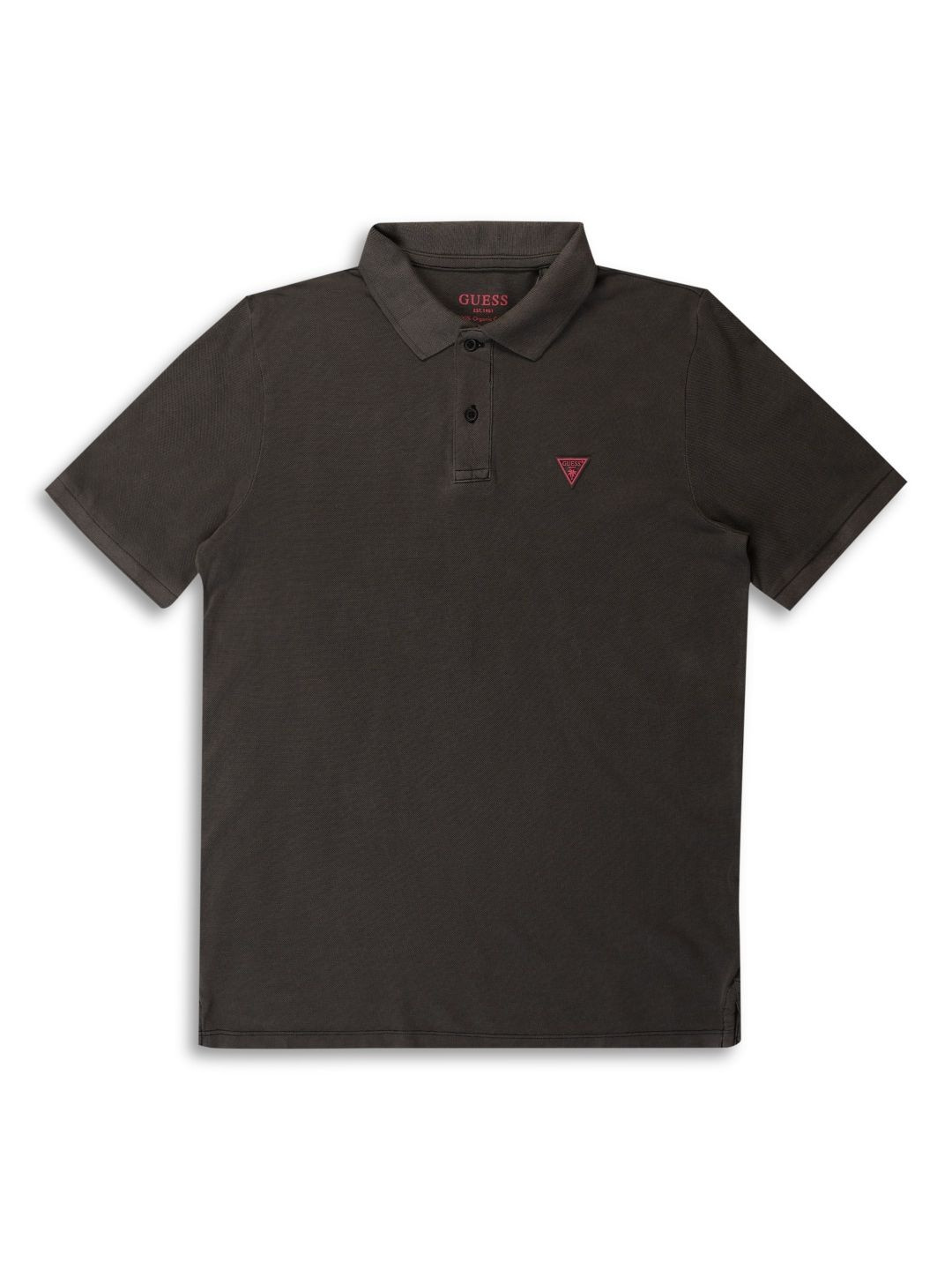 GUESS Men Brand Logo Polo Collar T-shirt