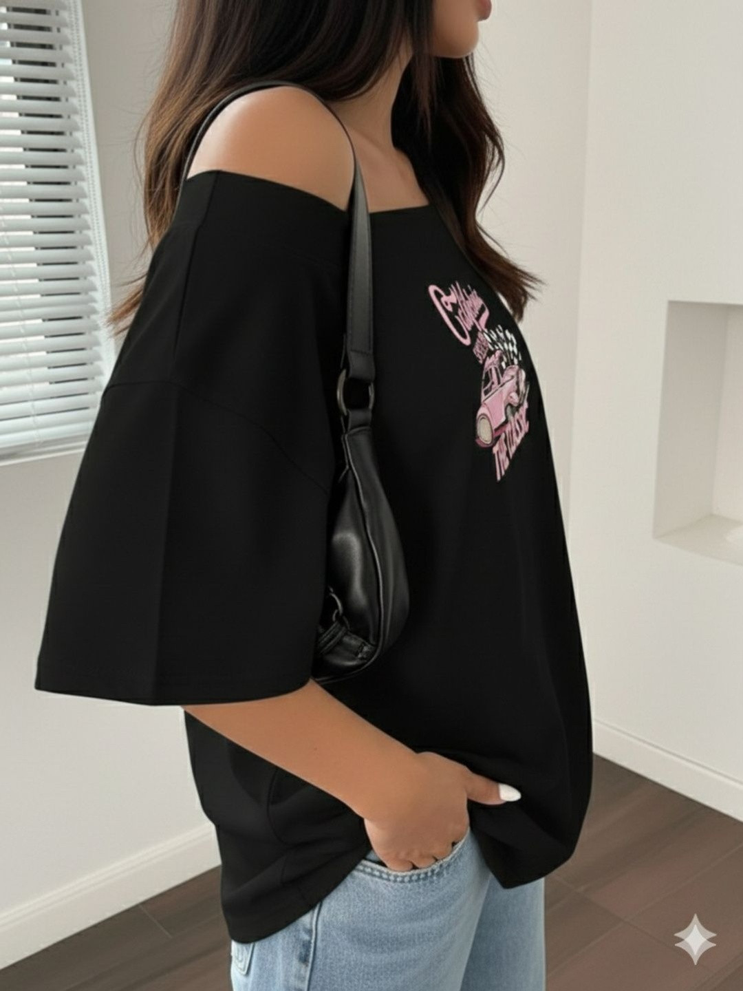 SZN Women Printed Drop-Shoulder Sleeves T-shirt
