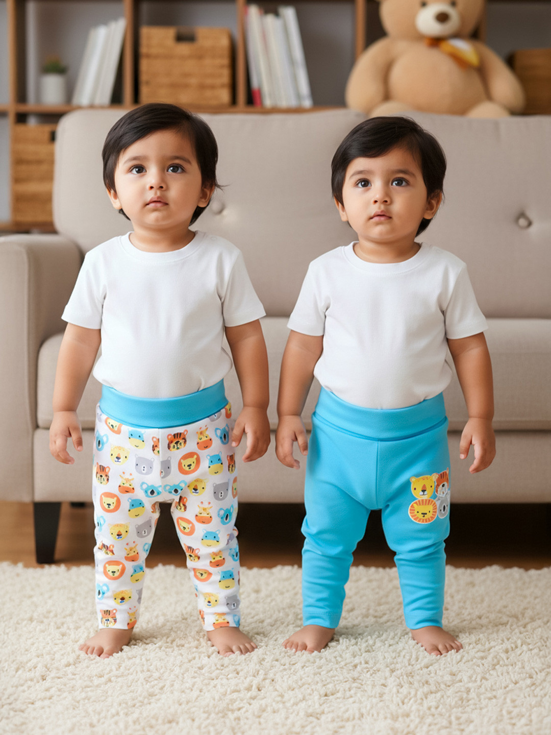 MeeMee Infants Pack Of 2 Cotton track Pants
