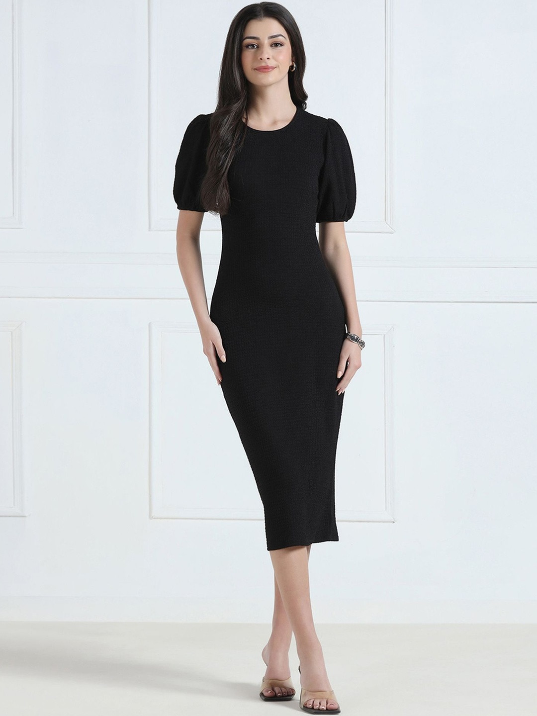 Stylish Black Bodycon Western Dress for Women Party & Casual Wear
