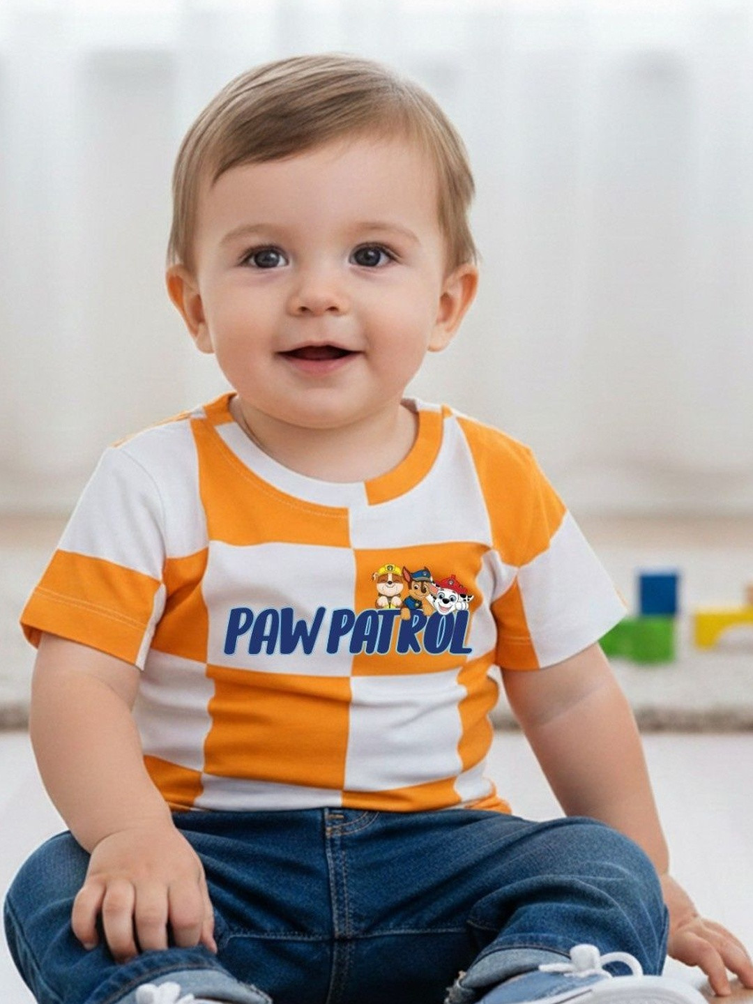 YK X Minute Mirth Infant Paw Patrol Printed Half Sleeve Cotton T-Shirt
