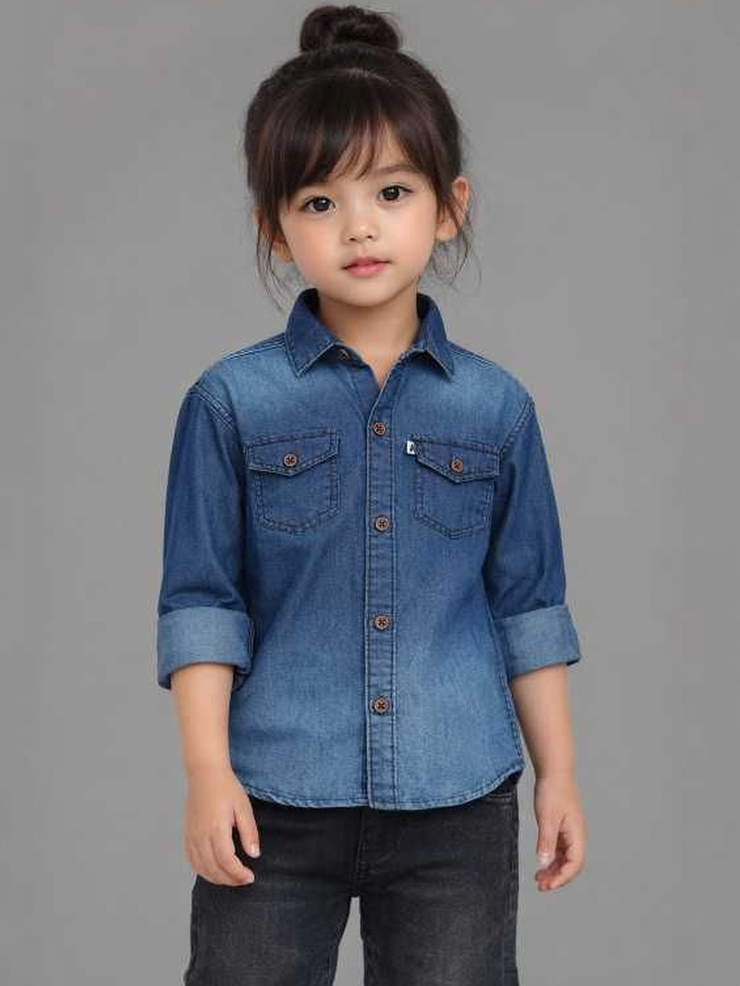 AIDAN PAUL Girls Comfort Faded Faded Casual Shirt