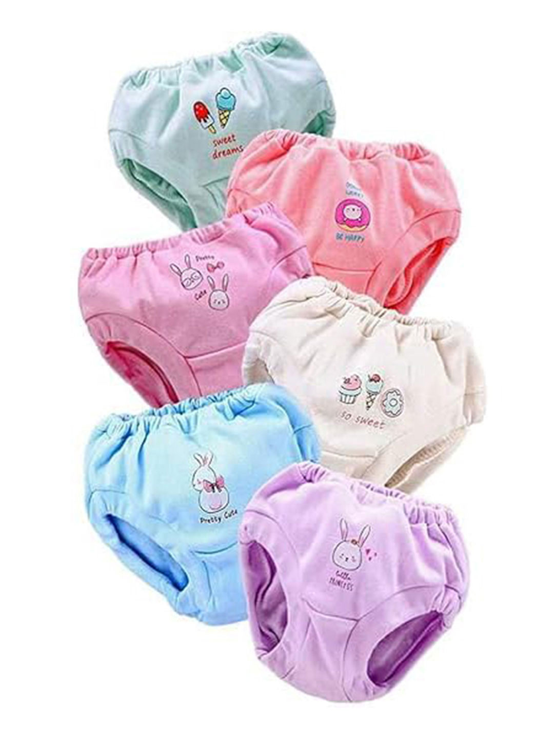 Teri Beri Pack of 6 Printed Assorted Cotton Blend Basic Briefs