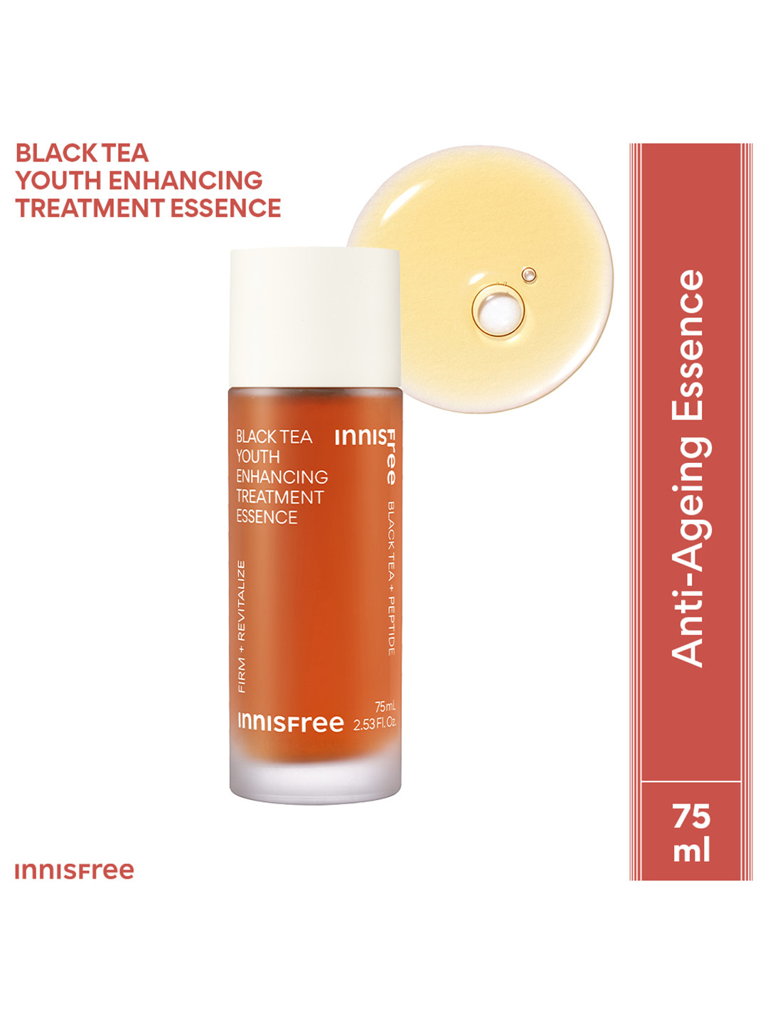 Innisfree Black Tea Youth Enhancing Treatment Essence with Peptide - 75ml