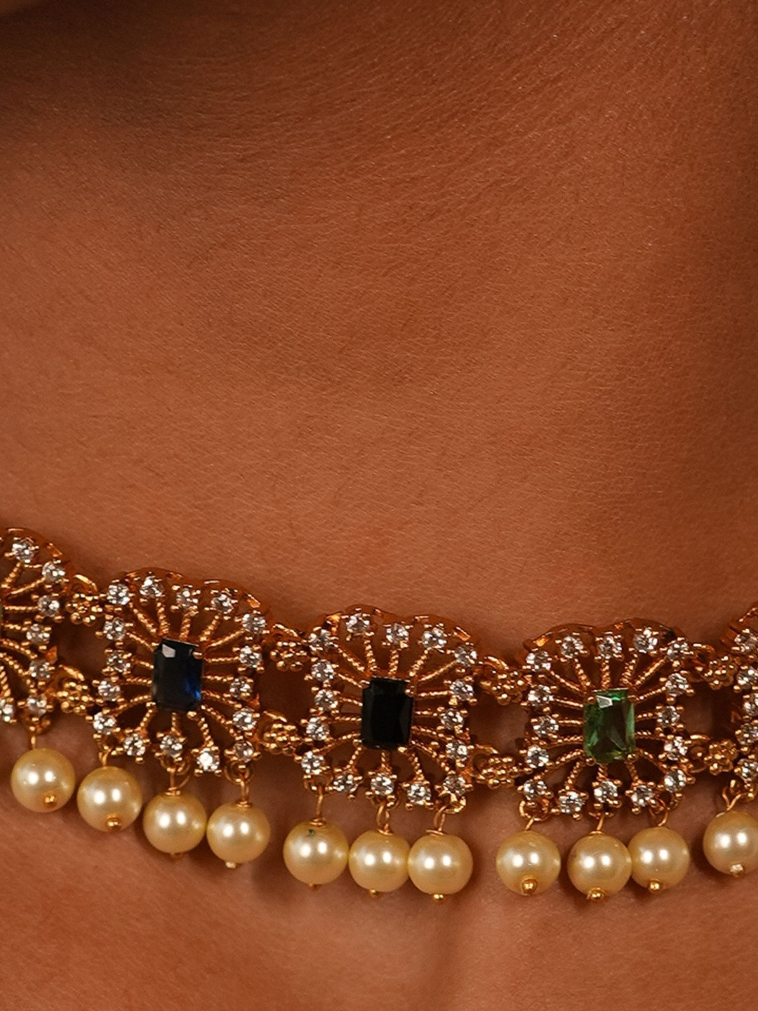 Vosgi Brass Gold-Plated Choker Necklace