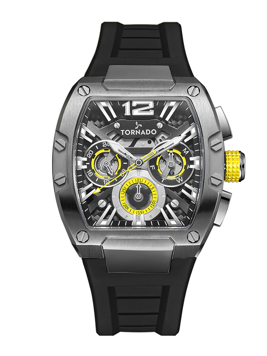 TORNADO Men Skeleton Dial & Bracelet Style Straps Analogue Watch T23105-XSBB