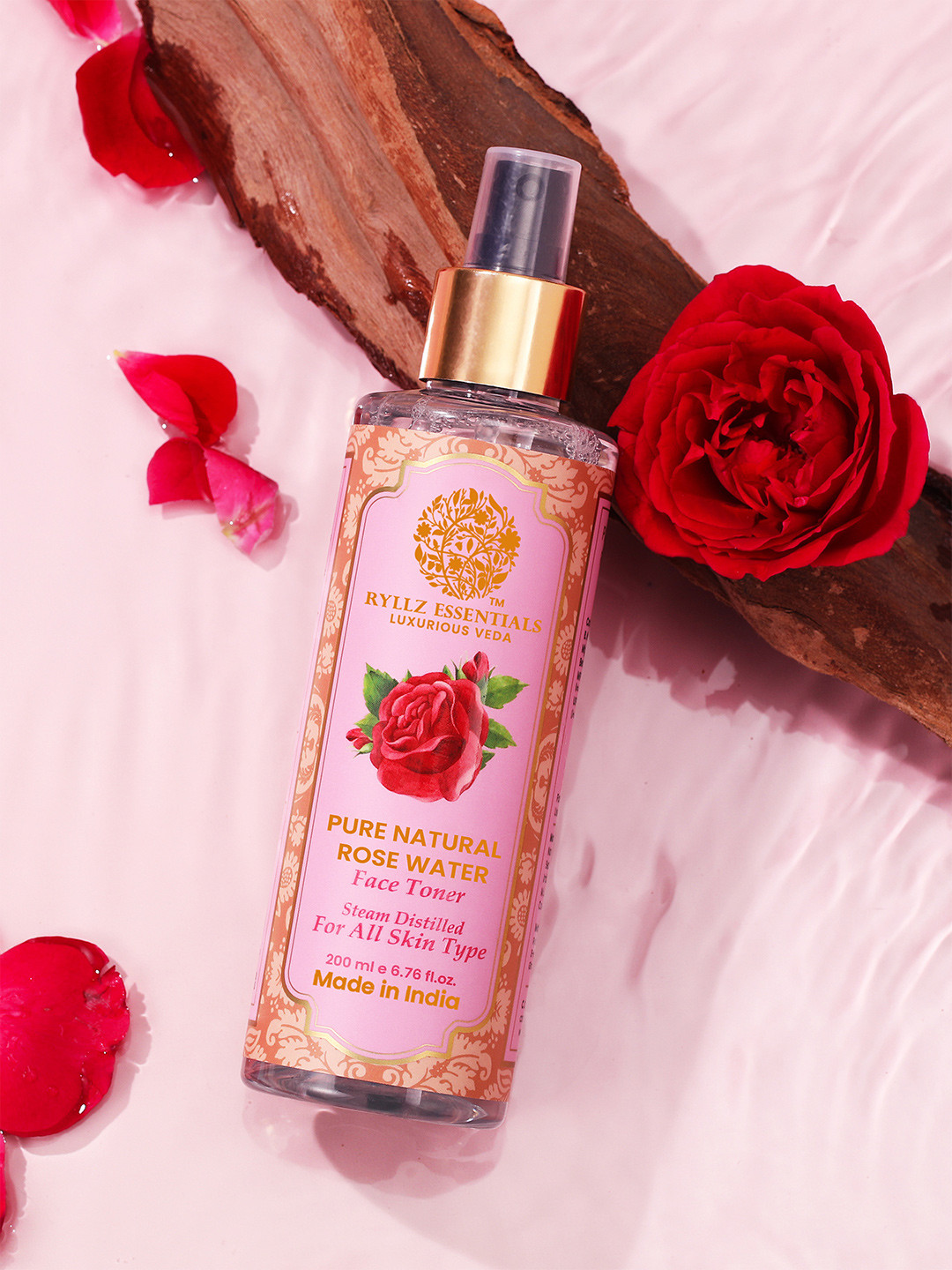 RYLLZ ESSENTIALS Pure Natural Rose Water Toner - 200ml