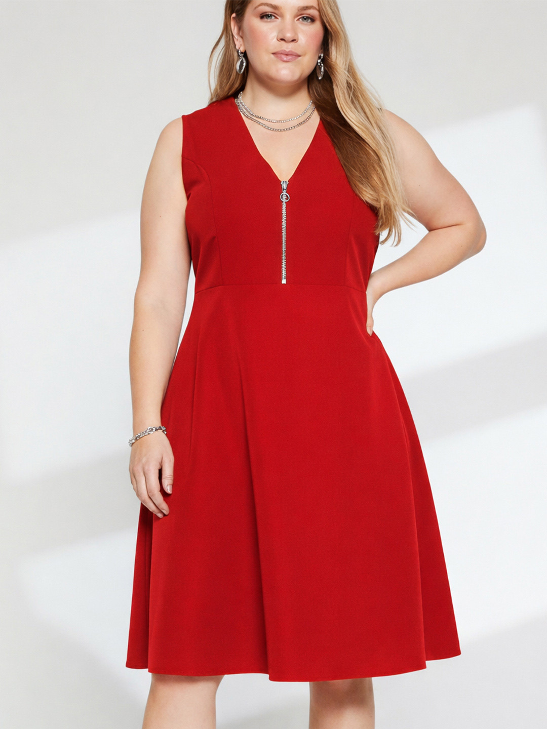C4D Ruffled Fit & Flare Dress
