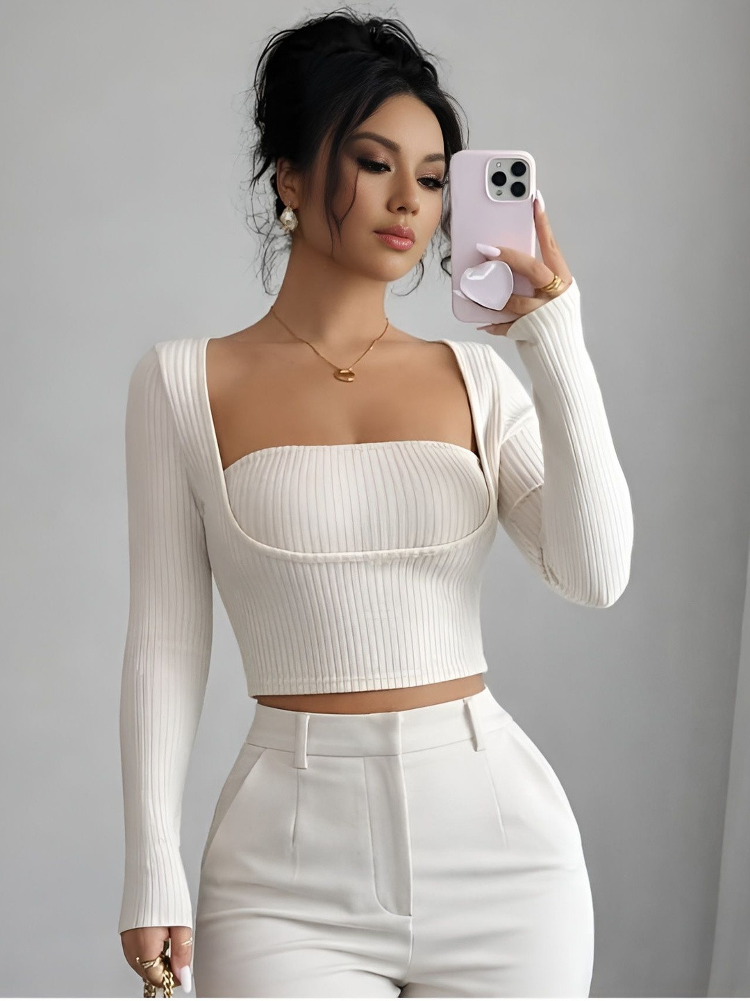 TRAQUILA Cotton Crop Top